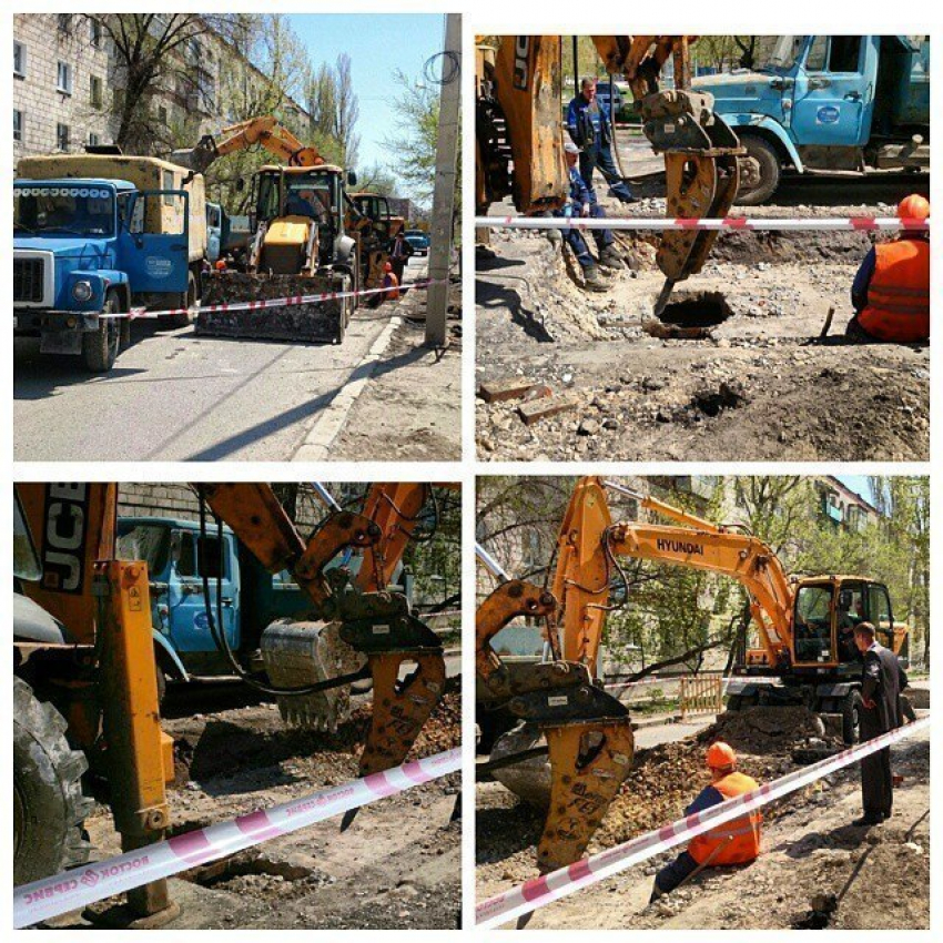 На юге Волгограда вскрыли новый асфальт из-за ремонта на водопроводе