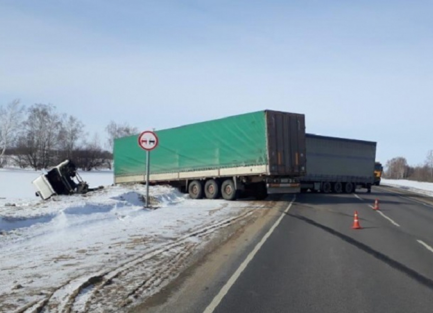 Грузовик протаранил тягач на «встречке» в Волгоградской области: водитель умер на месте