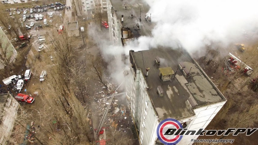 Взорванный дом на Семи ветрах в Волгограде снят на видео с высоты