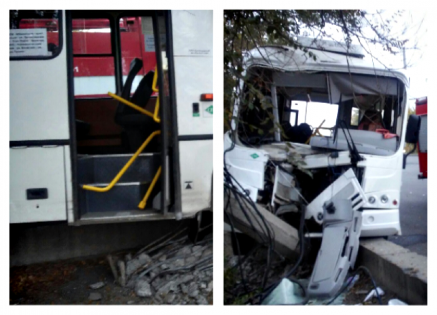 Девять волгоградцев пострадали в протаранившем столб автобусе №55К