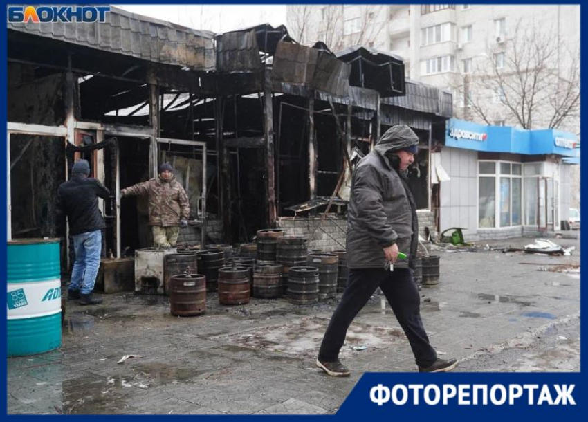 Шашлычная и аптека сгорели в Волгограде: последствия бушующего на 360 квадратах пожара