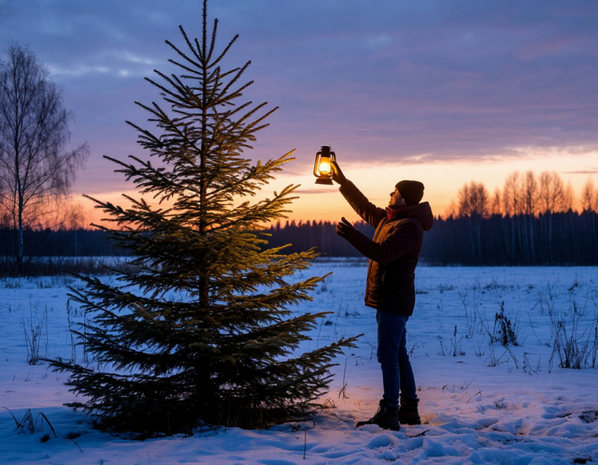 «Ее там будто нет»: мрачная елка возмутила волгоградцев из Красноармейского