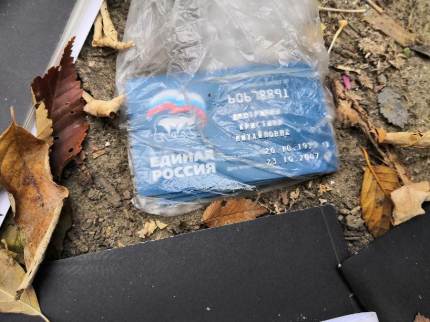 В центре Волгограда нашли выброшенными на помойку удостоверения членов «Единой России»