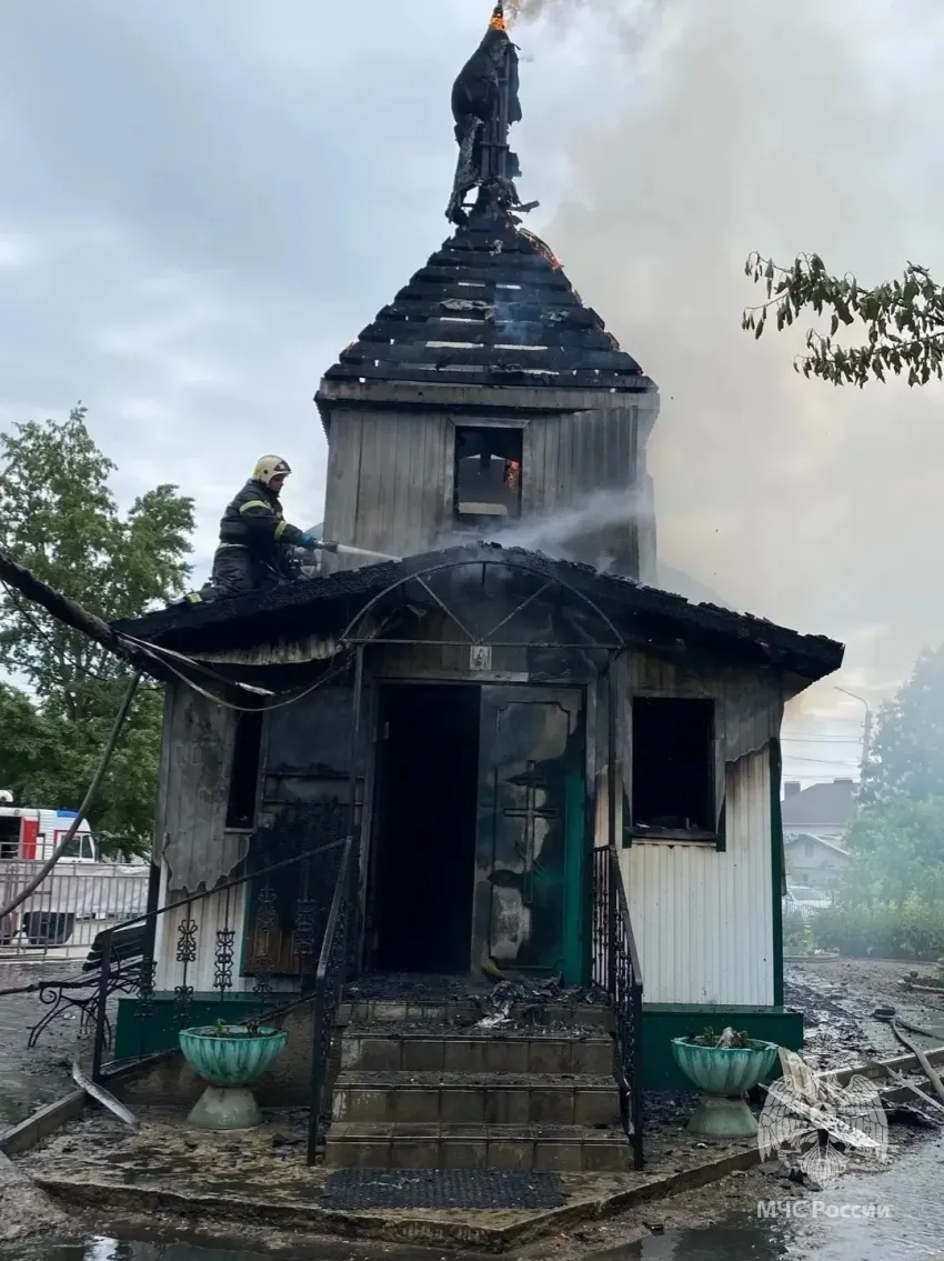 Храм сгорел в Волгоградской области
