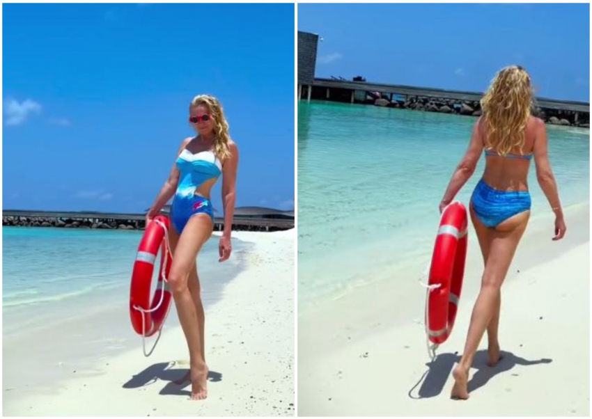 Яна Рудковская походкой цапли выгуляла на Мальдивах 15 купальников 