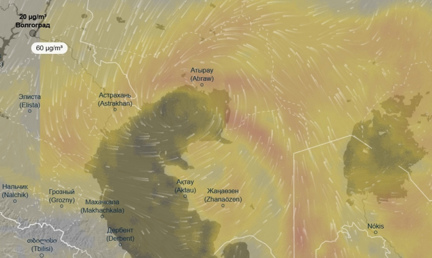 Пыльная воронка со стороны пустынь атаковала Волгоград