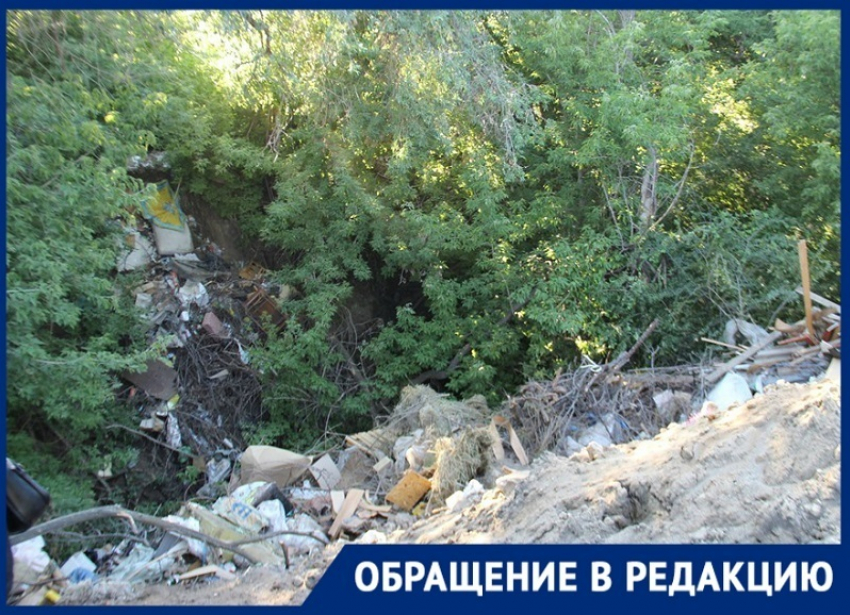 Долину реки Мокрой Мечетки в Волгограде  засыпали строительным мусором