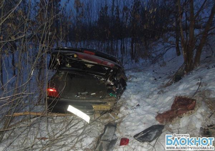 В Волгоградской области водитель улетел в кювет и врезался в дерево