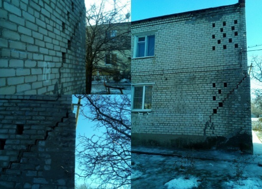 Огромная трещина деформировала многоквартирный дом под Волгоградом: жильцы боятся обрушения