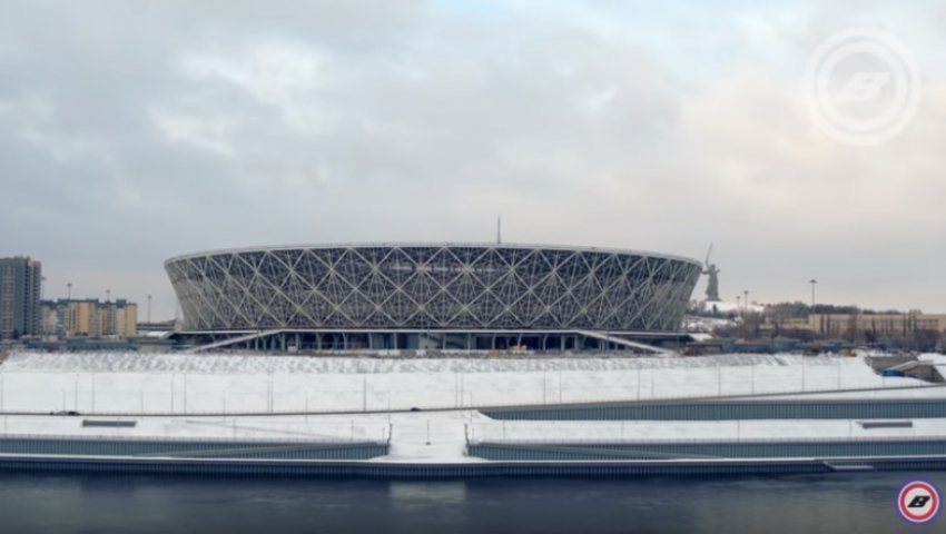 Квадрокоптер заснял усыпанный снегом стадион «Волгоград Арена"