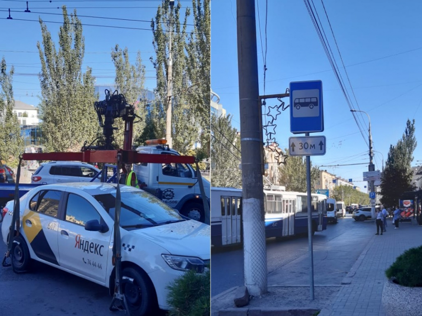 После публикации «Блокнота Волгограда» остановку «Торговый центр» расчистили для общественного транспорта 
