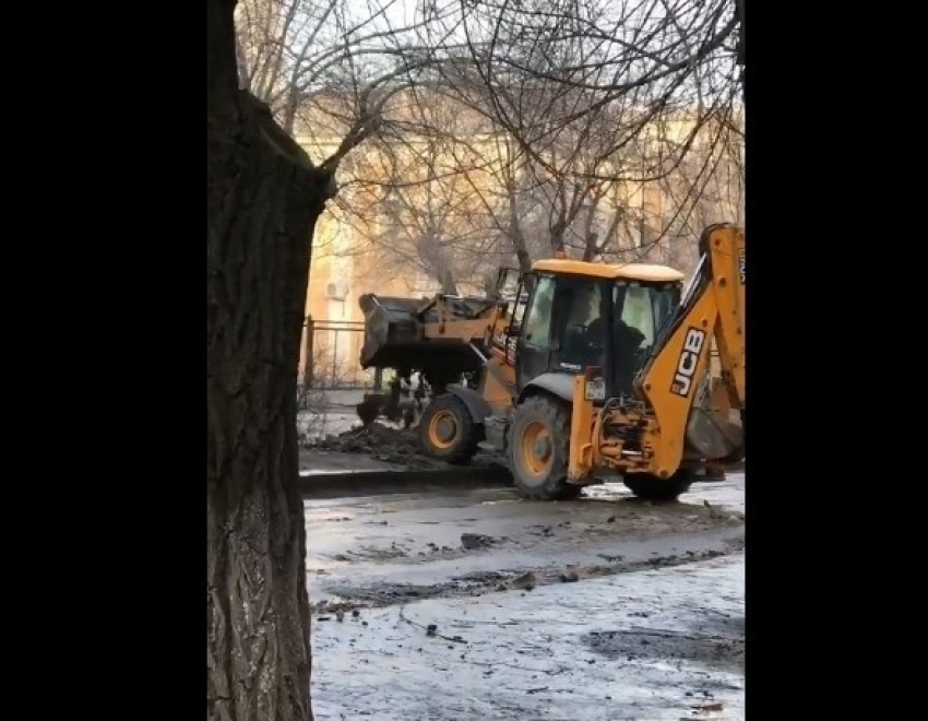 Волгоградские дорожники скидывают под деревья собранную с дорог грязь