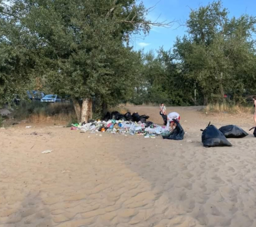 Волгоградцы снова сфотографировали огромные залежи мусора на бесплатном пляже на Бобрах