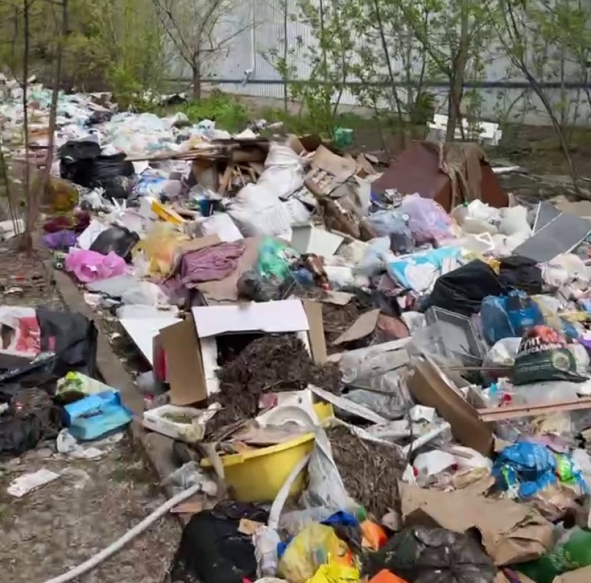 Дорогу завалили мусором в Волгограде – видео