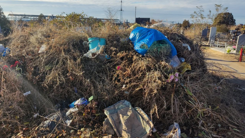 Нарушения нашли на заваленном мусором кладбище под Волгоградом 