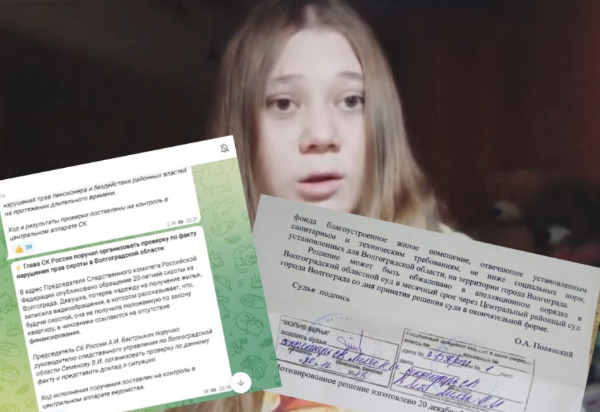 «Я – не единственная, у кого такая проблема»: сирота из Волгограда рассказала Бастрыкину о скитаниях по квартирам