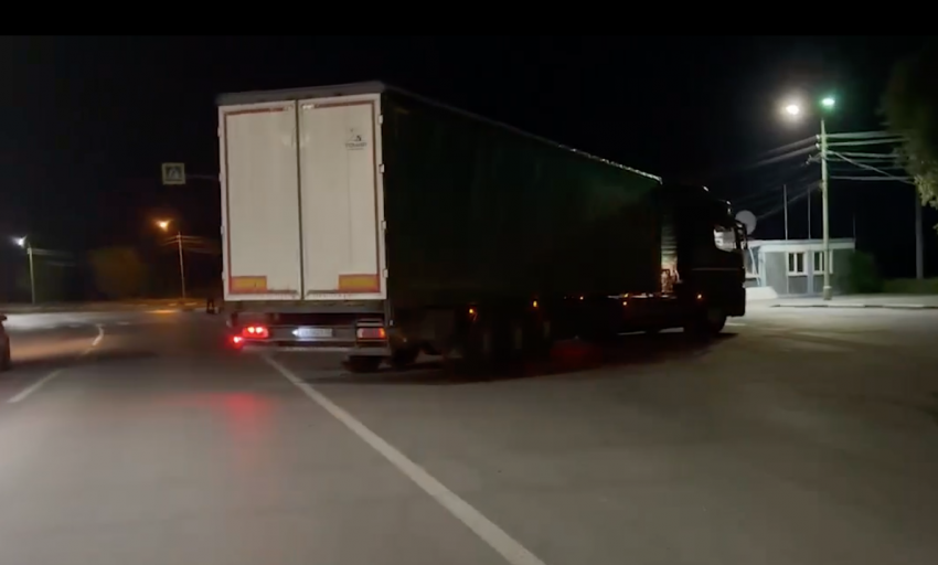 Задержание пьяного водителя фуры попало на видео под Волгоградом 