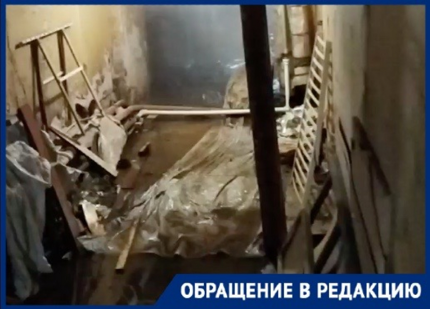 Зловещий потоп в 5-этажке показали волгоградцы 