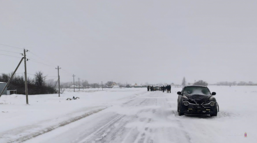 Под Волгоградом иномарка в снегопад насмерть задавила женщину на обочине 