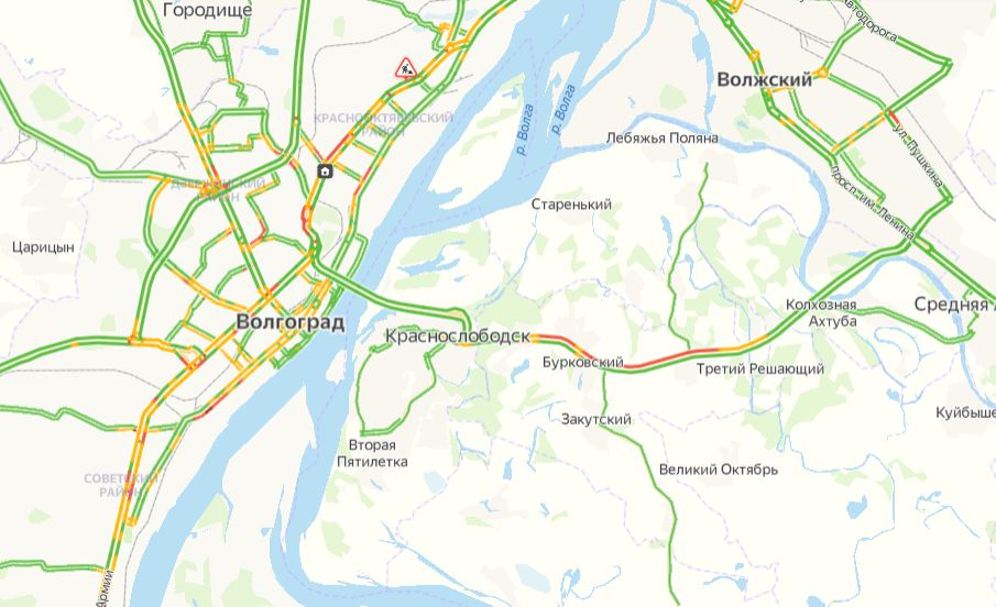 Волгоград пробки на дорогах сейчас карта