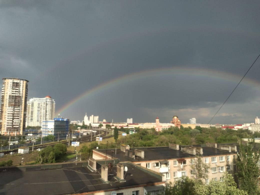 Двойная радуга после грозы порадовала волгоградцев: фото