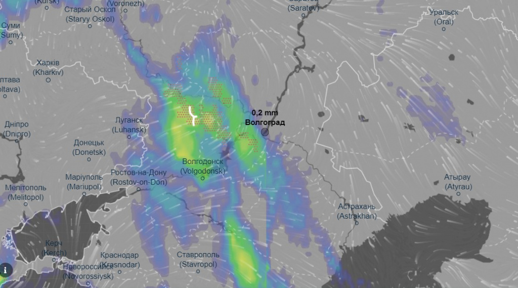 Карта дождя в волгограде на сегодня