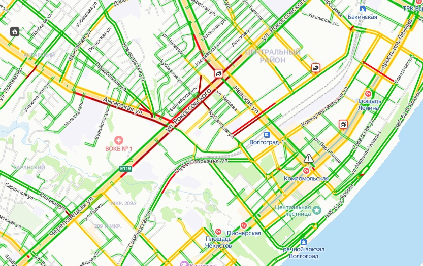 Карта пробки волгоград сейчас онлайн
